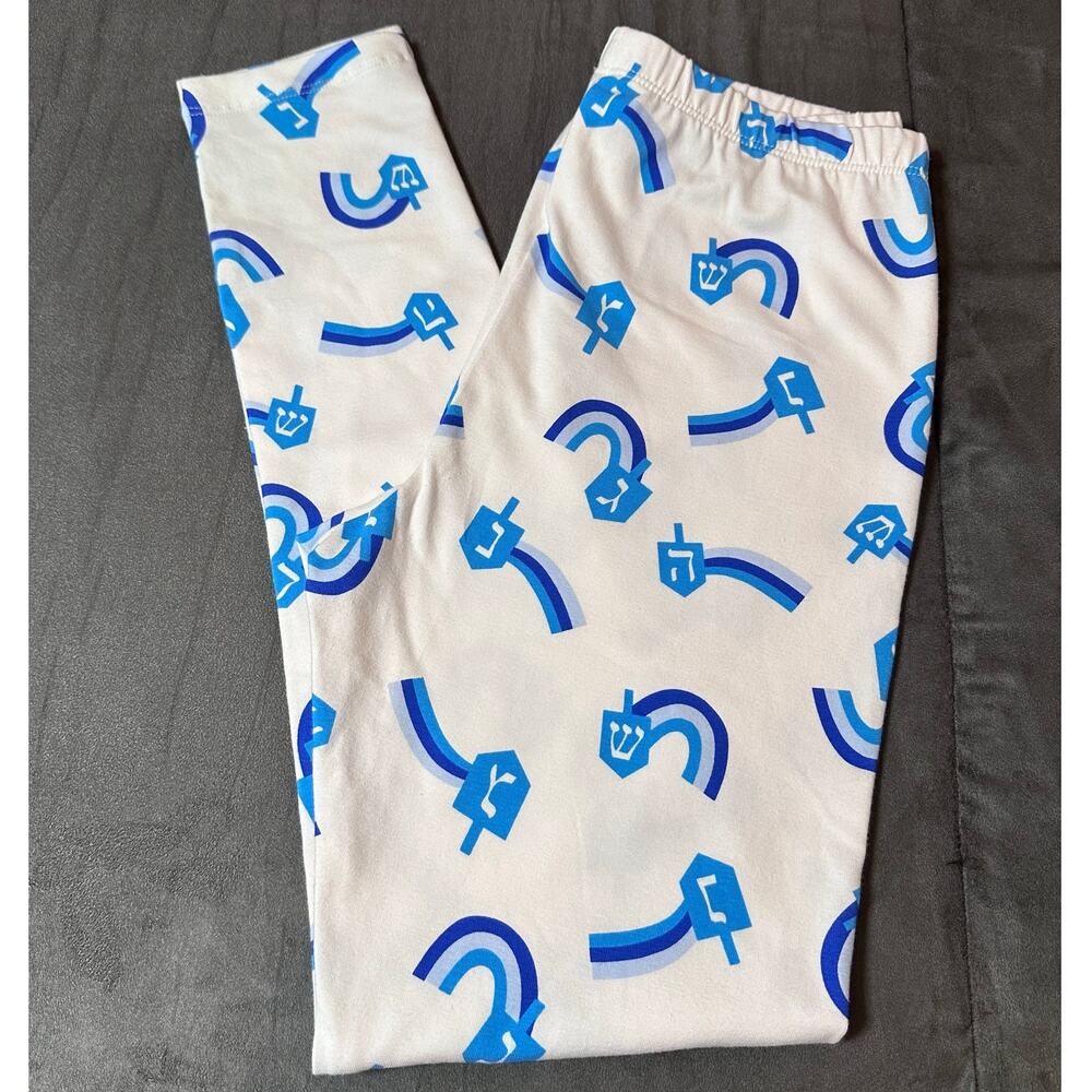 🌻Cat & Jack Girls XL (14) Dreidel Leggings Chanukah/Hanukkah